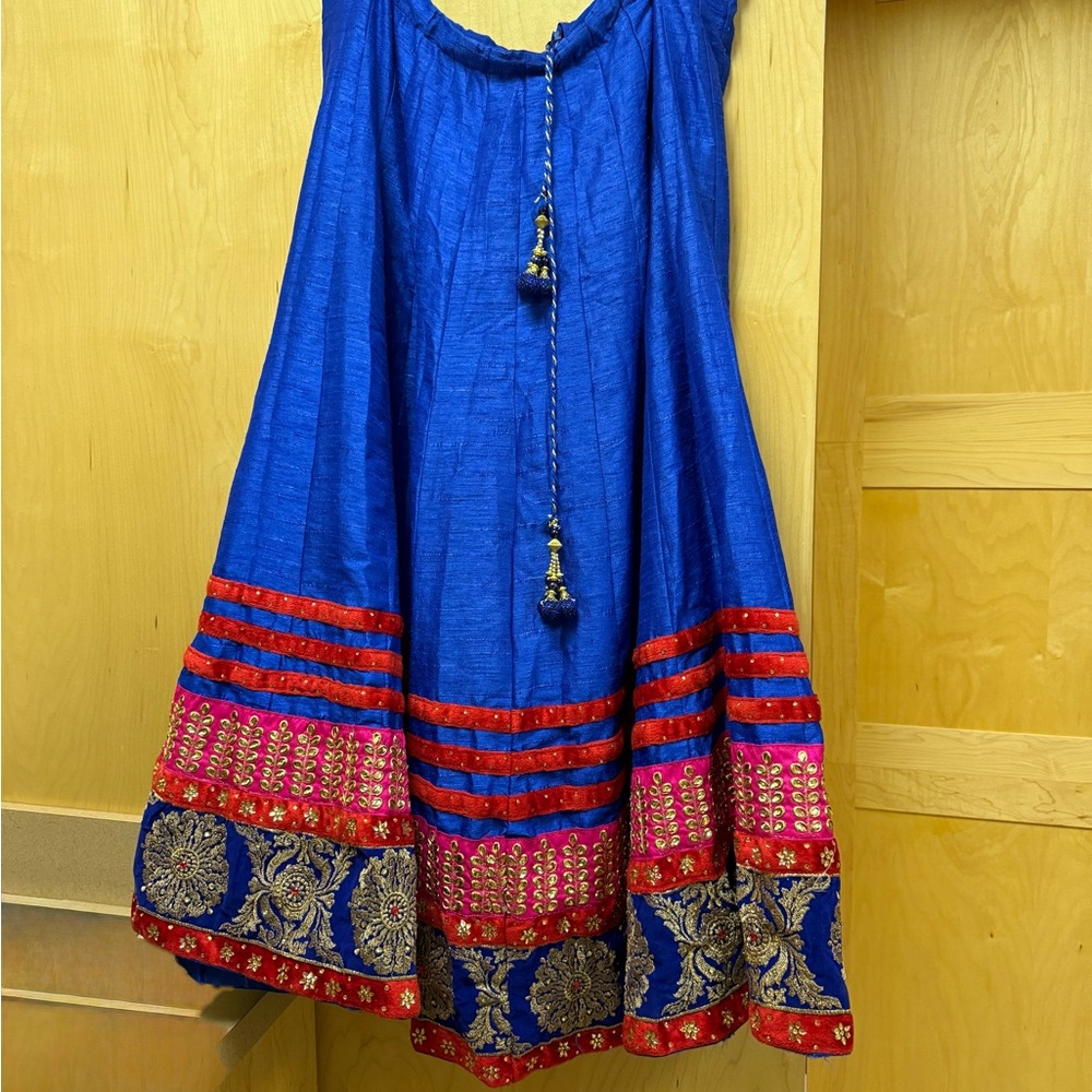 Elegant Blue and Red Lehenga indian wedding dress